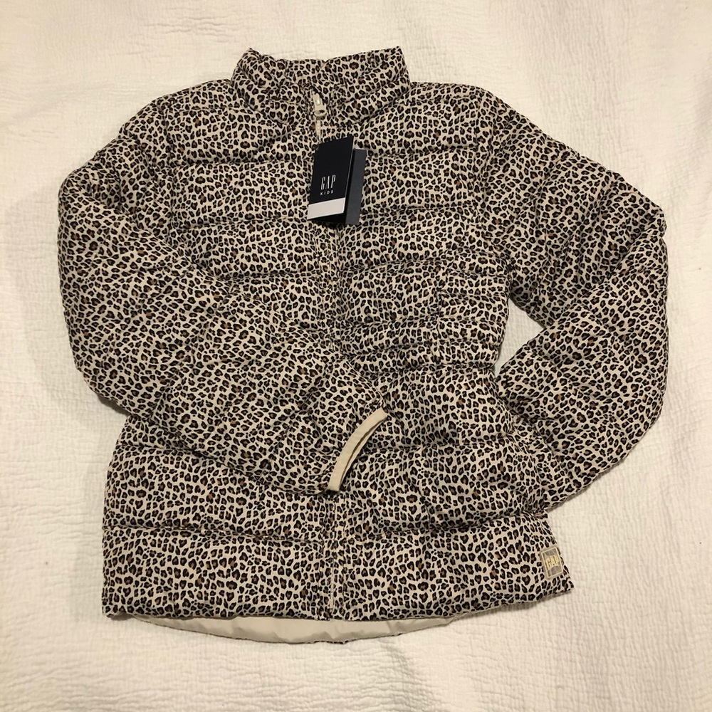 Gap Kids leopard print puffer jacket